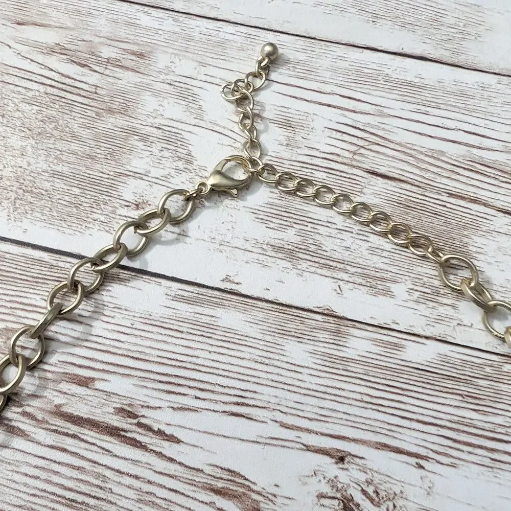Vintage Statement Necklace Pale Yellow & Gold Tone Chunky